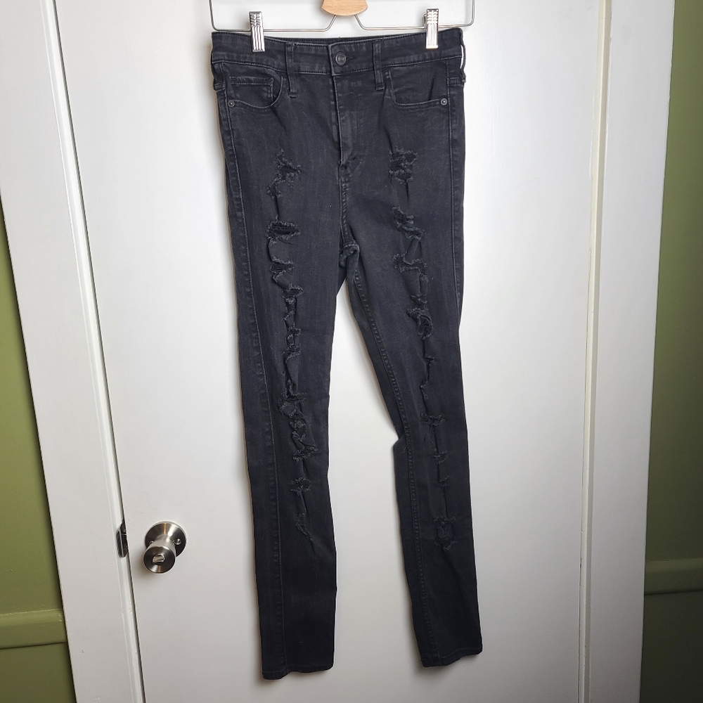 Distressed/Ripped High-rise Skinny Jeans
